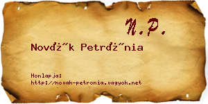 Novák Petrónia névjegykártya